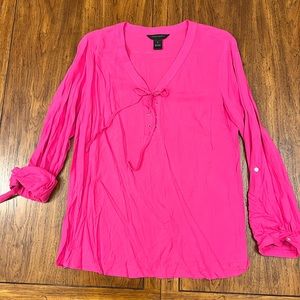 Investments Women’s Convertible Long Sleeve or 3/4 sleeve Top- Pink- Size Large